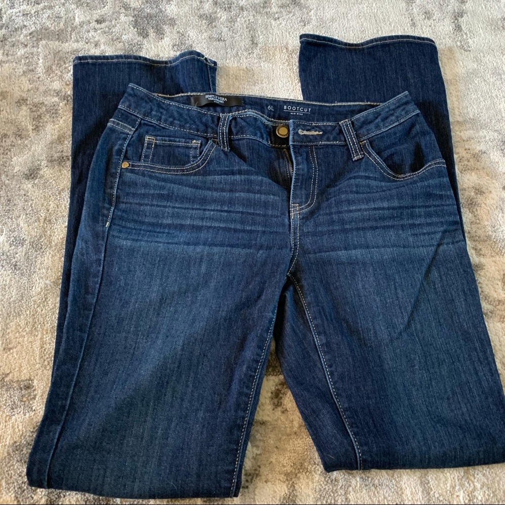 Simply Vera Wang Bootcut Mid-rise Blue Jeans